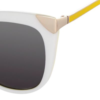 White contrast cat eye sunglasses